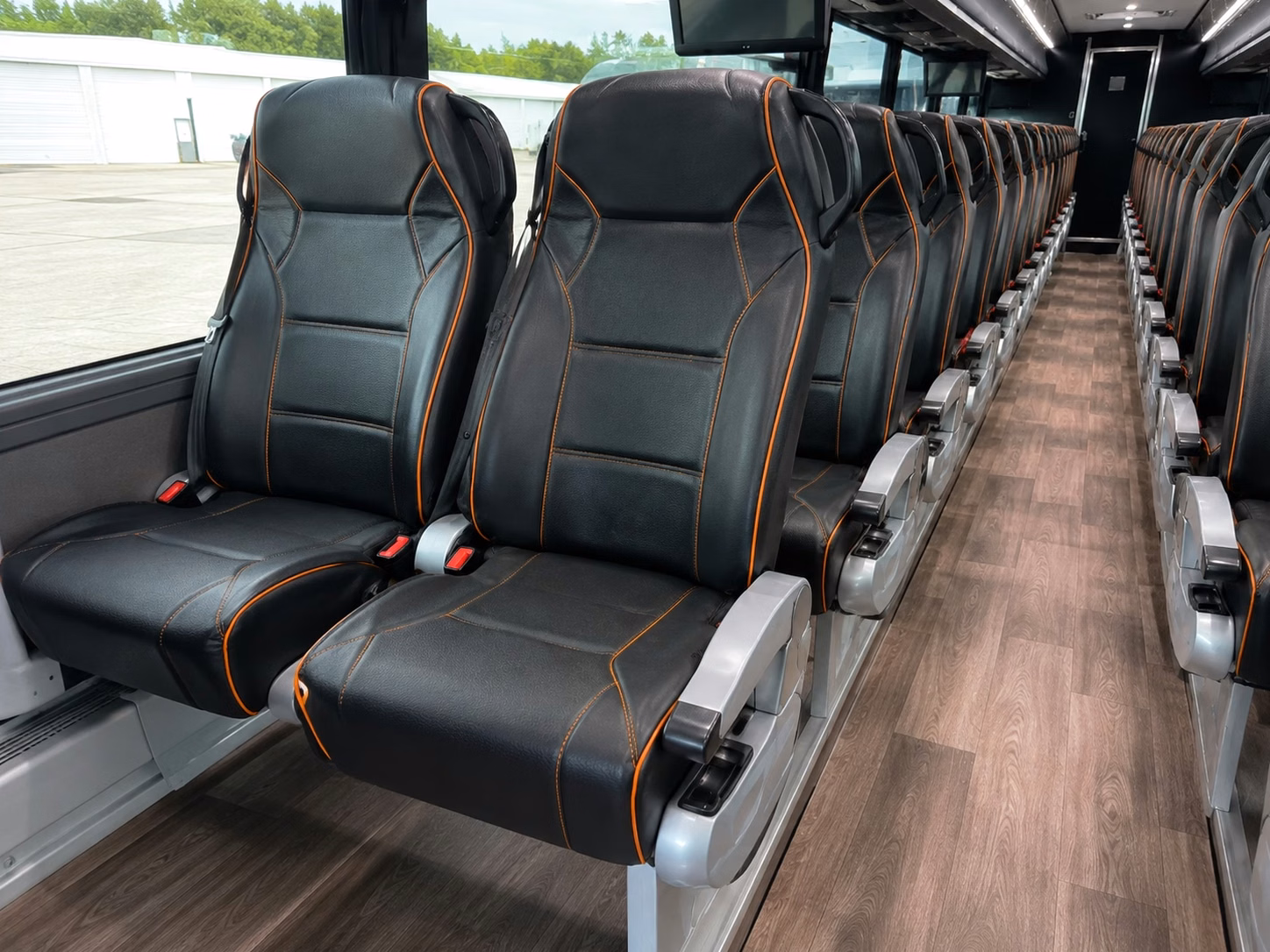 56 passenger charter bus inside